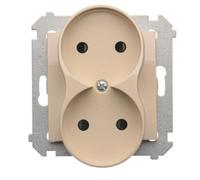 16A IP20 Double Socket with Simon 54 Panel DGZ2MZ.01/41