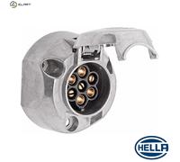 HELLA 8JB 001 941-002 Socket - 7-pin connector - Tin Bronze - Metal Housing - DIN / ISO: 1724 - Quantity: 25