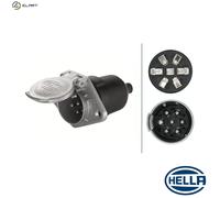 HELLA 8JB 003 833-011 Socket - 24V - 7-pin connector - Plug: Blade Terminal - Metal - DIN / ISO: 1185