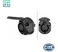 HELLA 8JB 005 949-001 Socket - 12V - 13-pin connector - Plug: Screw Contact - Black