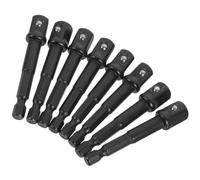 Socket Adapter 3/8 Inch Drill to Socket Driver, 1/4 Hex Shank | Carbon Steel Build, Blackened Finish, Detent Ball Retention, for 3/8 Sockets and Mechanic Work