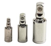 Socket Adapter, 3pcs 1/4" 3/8" 1/2" Ratchet Joint Connector 360 Degree Swivel Coupler Flexible Drive Extension Tool for Multi-Size Socket Wrench Use