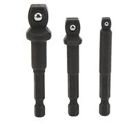 Socket Adapter Set 3Pcs | 1 / 2in 3 / 8in 1 / 4in Hex Shank for Electric Drill/Driver | Chrome Steel Quick Connect Adapters