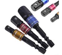 Socket Adapter Set 3pcs High Torque Drill Bit Extender for Impact Driver 1/4 3/8 1/2 Inch Quick Change Hex Shank Rust Resistant Kit