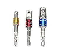 Socket Adapters Drill Nut Driver Extension Bars Set Premium Chrome Vanadium Steel 1/4in 3/8in 1/2in Hex Shank for Electric Drill Impact Driver Hand Tools 3Pcs Multi Color