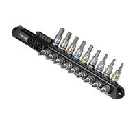Socket Bit Set Hex 4-12mm & TRX-Star T10-T50 Colour Coded On Socket Rail