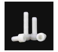 Socket Cap Screws, 50pcs Plastic Nylon White Hex Head Bolts Screw M3 M4 M5 M6 M8,(M8x40mm)