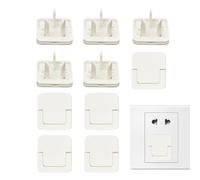 Socket Covers - 10PCS Electrical Plug Protectors, Child Safety Outlet Covers | Aesthetic White Reusable Outlet Plugs, Safe Socket Protectors for Living Room (Two-Phase, Three-Phase Square)