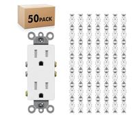 Socket, Decora Socket, 15A 125 Volt, Tamper Resistant, Ground White UL Listed Micmi (15A White 50 Pack)