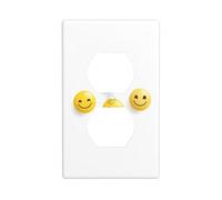 Socket Decorative Wall Plate AKGFFDS Crescent Eyes Smiley Face Printing Home Decoration Flexible and Elastic for Kitchen Living Room Bedroom