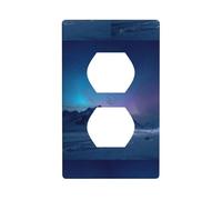 Socket Decorative Wall Plate HHGFASD Aurora Borealis on The Snowy Plains Pattern Home Decoration Flexible and Elastic for Kitchen Living Room Bedroom