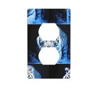 Socket Decorative Wall Plate HHGFASD Fierce White Tiger Pattern Home Decoration Flexible and Elastic for Kitchen Living Room Bedroom