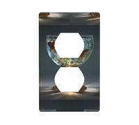 Socket Decorative Wall Plate HHGFASD Fish in The Glass Pattern Home Decoration Flexible and Elastic for Kitchen Living Room Bedroom