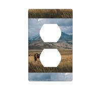 Socket Decorative Wall Plate HHGFASD Horses on The Grassland Pattern Home Decoration Flexible and Elastic for Kitchen Living Room Bedroom