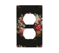 Socket Decorative Wall Plate HHGFASD Retro Wreath Pattern Home Decoration Flexible and Elastic for Kitchen Living Room Bedroom