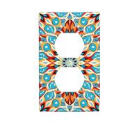 Socket Decorative Wall Plate HHGFASD Round Abstract Petals Pattern Home Decoration Flexible and Elastic for Kitchen Living Room Bedroom