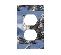Socket Decorative Wall Plate HHGFASD Snow Leopard on The Mountain Pattern Home Decoration Flexible and Elastic for Kitchen Living Room Bedroom