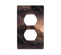 Socket Decorative Wall Plate HHGFASD Stars Over The Mountains Pattern Home Decoration Flexible and Elastic for Kitchen Living Room Bedroom