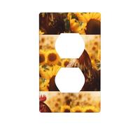 Socket Decorative Wall Plate HHGFASD Sunflowers and Chickens Pattern Home Decoration Flexible and Elastic for Kitchen Living Room Bedroom