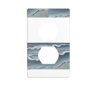 Socket Decorative Wall Plate HHGFASD The Endless sea Pattern Home Decoration Flexible and Elastic for Kitchen Living Room Bedroom