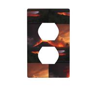 Socket Decorative Wall Plate HHGFASD The erupting Kilauea Volcano Pattern Home Decoration Flexible and Elastic for Kitchen Living Room Bedroom