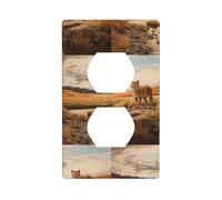 Socket Decorative Wall Plate HHGFASD The Tiger is Strong. Pattern Home Decoration Flexible and Elastic for Kitchen Living Room Bedroom