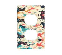 Socket Decorative Wall Plate VVXBHGR Galloping Horse Prints Home Decoration Flexible and Elastic for Kitchen Living Room Bedroom