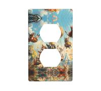 Socket Decorative Wall Plate VVXBHGR Happy Animal Playground Prints Home Decoration Flexible and Elastic for Kitchen Living Room Bedroom