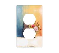 Socket Decorative Wall Plate VVXBHGR Little Bear Next to The Bouquet Prints Home Decoration Flexible and Elastic for Kitchen Living Room Bedroom