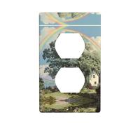 Socket Decorative Wall Plate VVXBHGR Rainbow Beside The Tree Prints Home Decoration Flexible and Elastic for Kitchen Living Room Bedroom