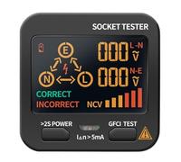 Socket Detector Ground Neutral Plug Polarity Phase Tester Intelligent Digital Lightweight Portable