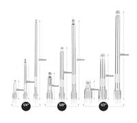 Socket Extension for Bars Set (1/4", 3/8", 1/2") for Ratchet Wrenches - 50-250 mm Chrome Vanadium Steel, Heat-Treated, Nickel-, Non-Slip Knurled Handle, 9-Piece(A)