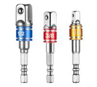 Socket Extension Rod, 3Pcs 1/4 3/8 1/2 Power Hand Tools Sockets Adapter Sets Hex Square Nuts Driver Drill For Car Repair, DIY