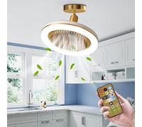 Socket Fan Ceiling Fan with Lights Remote Control Modern 3 Speed LED Mini Flush Mount Ceiling Fan Small Enclosed Low Profile Ceiling Lighting for Kids Room Kitchen Bedroom