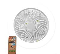 Socket Fan Light with Remote Control, 3 Colors Dimmable LED Light Bulb Fan Screw in Ceiling Fan for Bedroom, Kitchen, Storage Room, Closet, Wireless Small Ceiling Fans with Lights - White