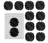Socket Fuse, Child Lock, Socket Cover, Pack of 10 or 20, Made in EU (Black)