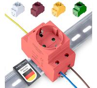 Socket [GS16] Schuko Built-in Socket for DIN Rail 16 A 230 V 2P + PE for Distribution Installation Control Cabinet Meter Cabinet Protective Contact Socket for 35 mm DIN Carrier Rail Mounting