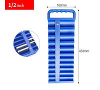 Socket Holder Organizer for 1/4, 3/8, 1/2 Inch Sockets - Heavy Duty Magnetic Wrench Tool Rack with ABS Construction, Holds 76 Sockets, Blue