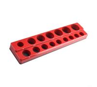Socket Holder Rack, Magnetic Plastic Storage Strip Red for imperial, Organiser Rail For Workshop Garage Tool Wall Mounting Organization(1/2)