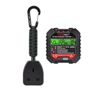 SOCKET MAN's Socket Tester Holder v1 and Socket Tester Kit. Includes Carabiner Clip, Paracord Strap, LCD Display, RCD Test (BLACK)
