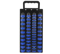 Socket Organizer Tray 48 Piece Portable Socket Rail Holder with Handle for Mechanics DIY Enthusiasts ABS Iron Construction 1/2 3/8 1/4 Inch Drive Sockets (Blue)