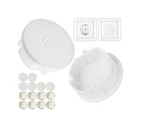 Socket Outlet Cover, 16 Pieces, in White, Socket Outlet Protection Against dust, Splash Water, for Schuko Socket Type F, Cover Cap for Socket Strip, Multiple Socket Outlet, Cable Reel, Kitchen