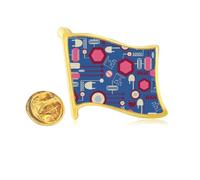 Socket Plug Circuit Diagram Pattern Golden Metal Flag Lapel Pin Badge