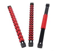 Socket Rail Holder 3-Piece Set 1/4 3/8 1/2 Inch Adjustable | Fits 1/4, 3/8, 1/2 inch drives, adjustable clips, holds shallow and deep sockets, metric and for sae compatible
