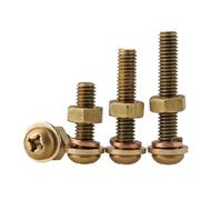 Socket screws,Phillips pan head screws, Brass Phillips Round Head Machine Screws Nuts Washers Combination Set M3 M4 M5 M6 M8(M3x12mm)