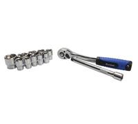 Blue Spot Tools Ratchet & Socket Set 1504 12 Piece 1/4" Drive Blue/Silver