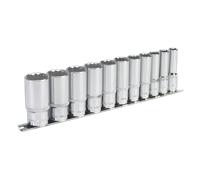Socket Set 11pc 3/8"Sq Drive 12pt Deep WallDrive® Imperial - Sealey AK2673 New