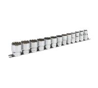 Socket Set 13pc 1/2"Sq Drive 12pt WallDrive® Imperial - Sealey AK2674 New