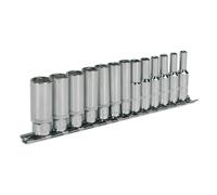 Socket Set 13pc 1/4"Sq Drive Deep WallDrive® Metric - Sealey AK2692 New