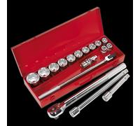 Sealey 17 Piece 3/4" Drive Hexagon WallDrive Socket Set Metric 3/4"